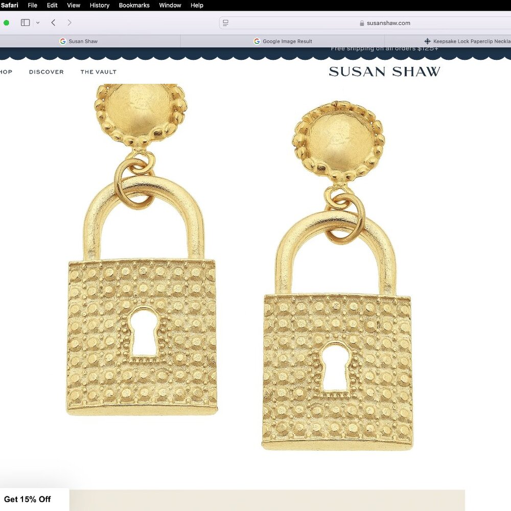 Susan Shaw Lock Earrings